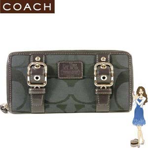 Coach(コーチ) アコーディオン ジップ アラウンド長財布 ゾーイ シグネチャー ブラック 41854